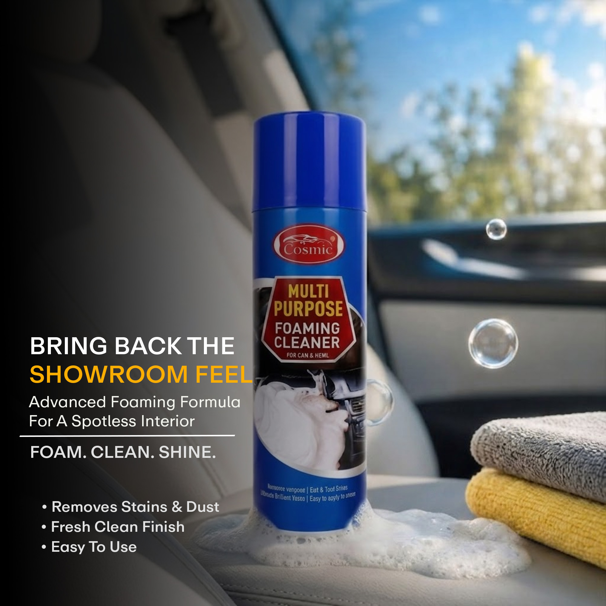 Auto Cosmic Multi Purpose Foaming Cleaner Spray – Powerful Interior & Exterior Cleaning Foam for Car, Home & Office (500ml)