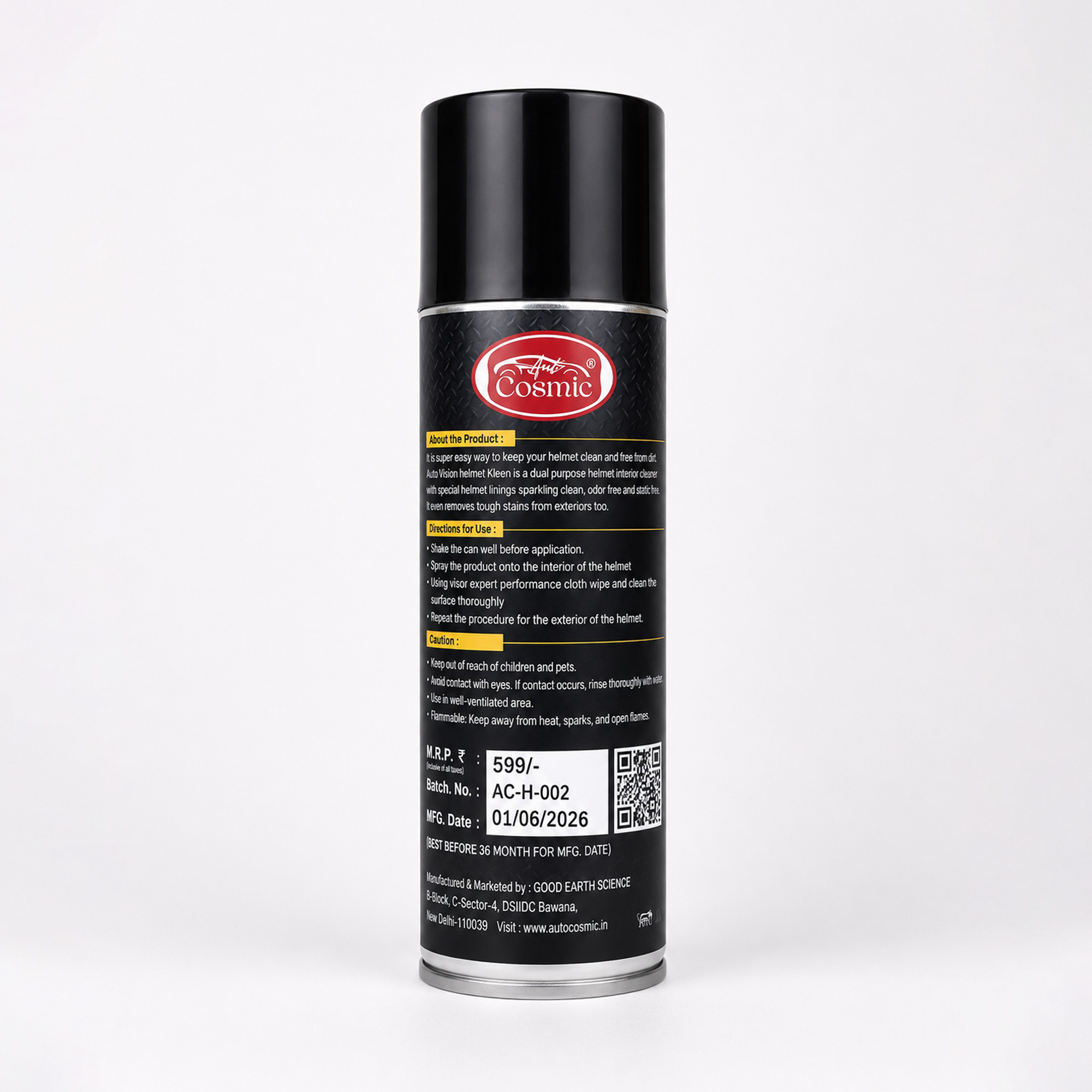 Auto Cosmic Helmet Cleaner Spray – Premium Helmet Cleaning & Shine Enhancer for Visors, Shells & Helmet Interiors (500ml)