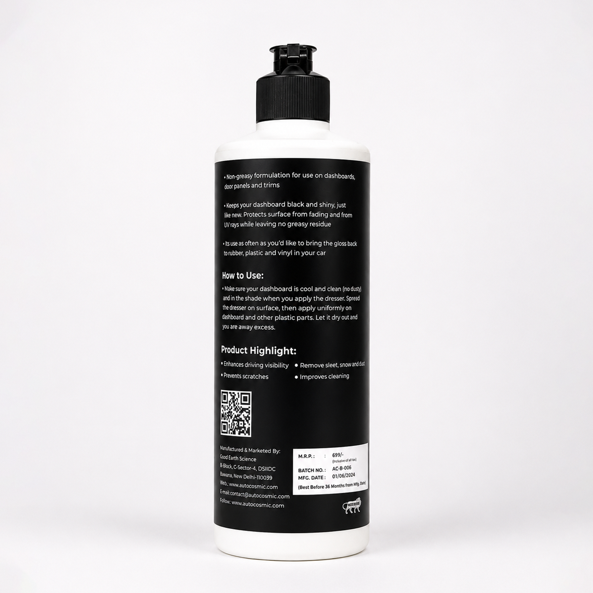 Auto Cosmic Dashboard Polish – Premium Interior Dashboard Shiner & Protectant for Cars, SUVs & Commercial Vehicles (500ml)