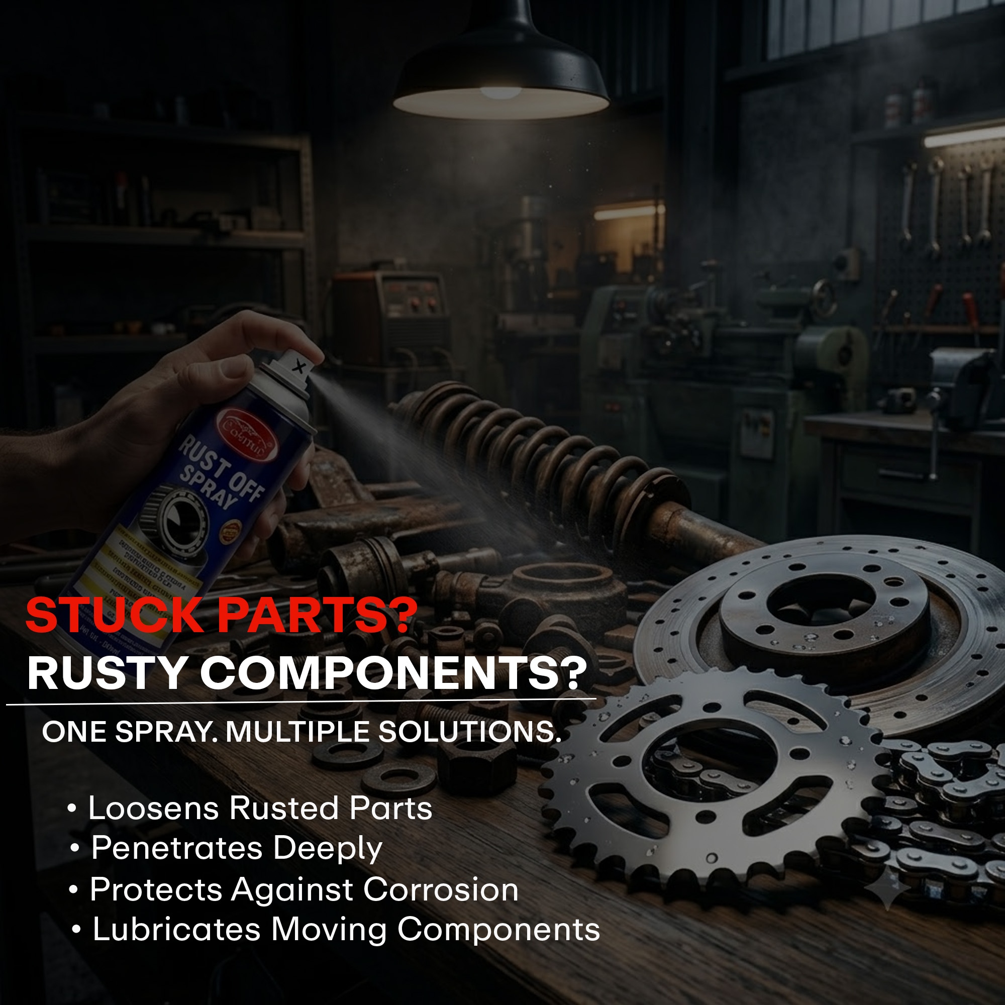 Auto Cosmic Rust Off Spray SS-85 – Multi-Purpose Rust Remover, Penetrating Lubricant & Corrosion Protection Spray (500ml)